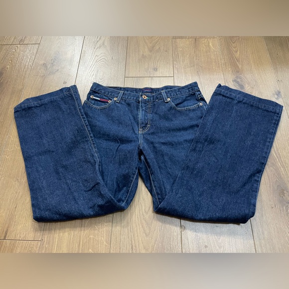 Tommy Jeans Tommy Hilfiger Vintage Wide Leg Size 13 Hemmed Pants Medium Wash - Picture 4 of 7